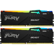 Оперативная память Kingston Fury Beast, DDR5, 16GB (2x8GB), 6000MHz, CL36, DIMM, с радиаторами, RGB, черный