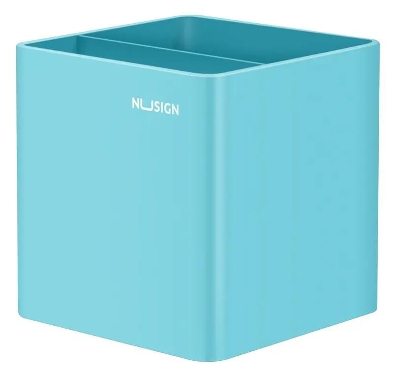 Подставка Deli ENS011blue Nusign 2 отделения для письменных принадлежностей, 84х84х86мм, синий, пластик