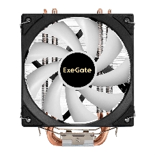 Кулер ExeGate Wizard EXX600-PWM.ARGb (Al+Cu, 6 тепл.трубки, LGA775/1150/1151/1155/1156/1200/1700/1851/AM2/AM2+/AM3/AM3+/AM4/AM5/FM1/FM2/754/939/940, TDP 180W, Fan 120мм PWM, 800-2400RPM, Hydro bearing, 4pin + 5V 3pin ARGb, 11-24db, 540г, ARGb подсветка, с термопастой, на защелках, Color Box)