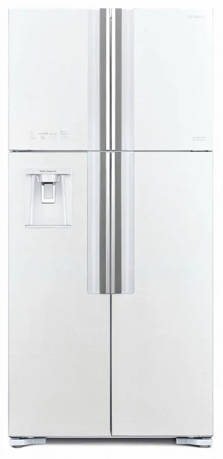 Холодильник Hitachi R-W660PUC7 GPW белый двухкамерный 396/144л морозилка сверху, No Frost, Side by Side