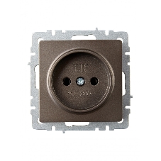 Розетка 1-местная IEK BRITE РС10-1-0-БрТБ без заземления, без защитных шторок, 10А, темная бронза