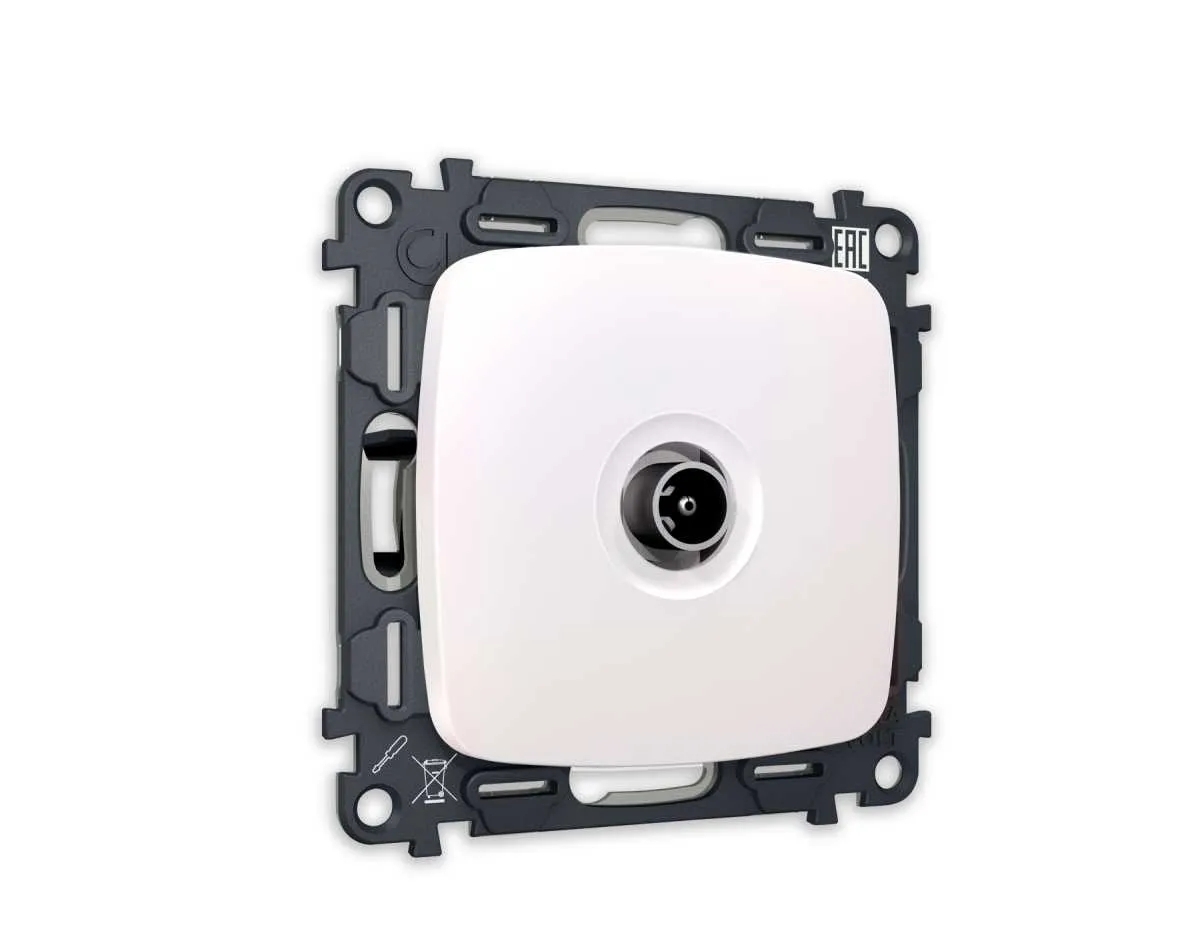 Комплект механизма TV розетки оконечной OMEGA Жемчуг 50-870 MHz 1dB QUANT (OP2130, VM202) MO213010