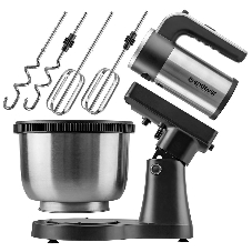 Миксер Endever Sigma-12 c чашей, черный/стальной, 800 Вт, 2 вида насадок, 5 скоростей