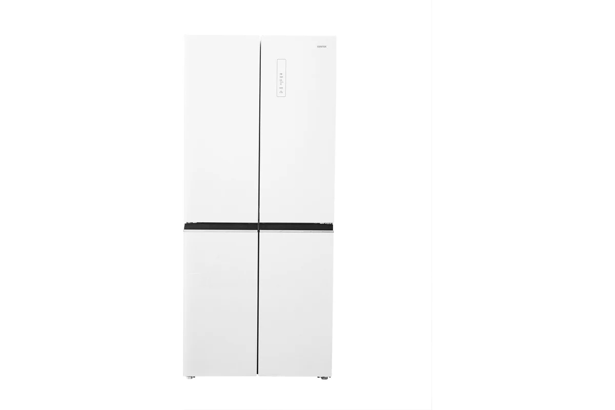 Холодильник Centek CT-1744 NF White Glass белый трехкамерный 267/148л морозилка снизу, No Frost, Side by Side