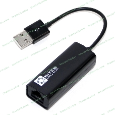 Адаптер USB Ethernet Кабель-адаптер USB2.0 -> RJ45 10/100 Мбит/с, 10см. 5bites UA2-45-02BK