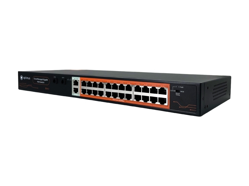 Коммутатор Optimus U1IC-24G/2G/2S, 24×1 Гбит/с PoE+ + 2×1 Гбит/с Uplink + 2×1 Гбит/с SFP Uplink, настраиваемый