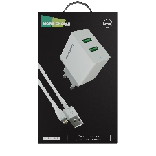Сетевое зарядное устройство MORE CHOICE (4610196409028) NC11i СЗУ 2USB 2.4A для Lightning 8-pin белый