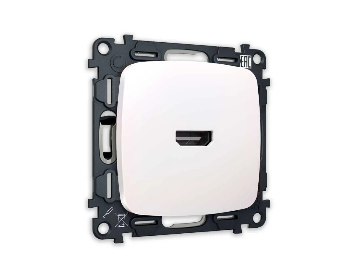 Комплект механизма розетки HDMI 2.0 OMEGA Жемчуг 40V/500mA 2.0GHz 5-18Gbit/s QUANT (OP2140, VM222) MO214010
