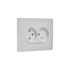 Розетка 2-м SKANDY 10А без заземл. без защ. шторок в сборе SK-R10W арктич. бел. IEK SK-R20-10-K01-F