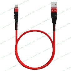Кабель Maxvi MC-05M red USB-A - microUSB, 2A ток макс. нагрузки 2А, макс. напряжение 5V; стандарт USB 2.0; длина 1м, оплетка TPU, металлические корпуса разъемов, цвет красный