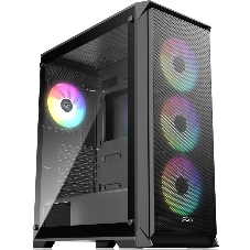 Корпус без блока питания Raijintek ARCADIA 41-MS4, Midi-Tower, TG, 1x120мм + 3x120мм ARGB, 2xUSB-A 3.0 + 1xUSB-C, ATX, mATX, mITX Black