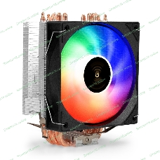 Кулер ExeGate Wizard EXX600-PWM.ARGb (Al+Cu, 6 тепл.трубки, LGA775/1150/1151/1155/1156/1200/1700/1851/AM2/AM2+/AM3/AM3+/AM4/AM5/FM1/FM2/754/939/940, TDP 180W, Fan 120мм PWM, 800-2400RPM, Hydro bearing, 4pin + 5V 3pin ARGb, 11-24db, 540г, ARGb подсветка, с термопастой, на защелках, Color Box)