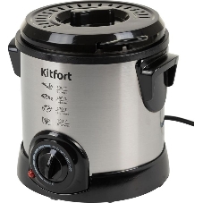 Фритюрница Kitfort KT-2009 серебристый/чёрный, 1000 Вт, 1 л, 0.25 кг, антипригарное покрытие