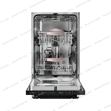 Встраиваемая посудомоечная машина Kuppersberg GHS 4520, High-Tech, 45 см, 10 комплектов, 6 программ, 3 корзины, конденсационная сушка, полная защита от протечек, индикатор отсутствия соли и ополаскивателя, отображение времени мытья, сенсорное управление, самодиагностика неисправностей, защита от детей, уровень шума 49 дб, энергоэффективность А