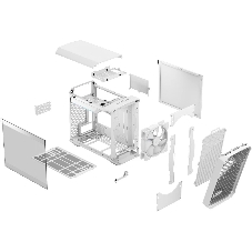Компьютерный корпус без блока питания Fractal Design Torrent Nano RGb TG Clear Tint, Mini-Tower, 1x180мм RGb, 2xUSB-A 3.2 + 1xUSB 3.2 Type-C mITX, mDTX белый