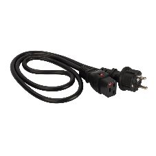 Шнур питания Lanmaster LAN-PP19L/SH-1.0-BK C19-Schuko проводник.:3x1.5мм2 1м 220В 16А черный