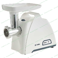 Мясорубка электрическая DELTA DL-6104M белый, 2000 Вт, 1.8 кг/мин, реверс, защита от перегрузки, насадки - 5