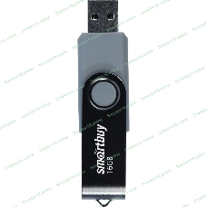 Флешка USB Smartbuy Twist Black (SB016Gb2TWK), 16Gb, USB 2.0, R/W 15/5, черный