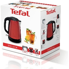 Электрочайник Tefal KI270530 красный, 1.7 л, 2400 Вт, скрытый нагревательный элемент