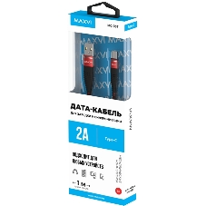 Кабель Maxvi MC-05T red USB-A - Type-C, 2A ток макс. нагрузки 2А, макс. напряжение 5V; стандарт USB 2.0; длина 1м, оплетка TPU, металлические корпуса разъемов, цвет красный