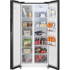 Холодильник Weissgauff WSBS 500 Inverter NoFrost Black двухкамерный 270/180л морозилка слева, No Frost, Side by Side