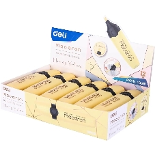 Текстовыделитель Deli EU356-YL Macaron, скошенный пишущий наконечник, 1-5мм, желтый пастельный