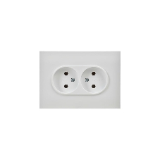 Розетка 2-м SKANDY 10А без заземл. без защ. шторок в сборе SK-R10W арктич. бел. IEK SK-R20-10-K01-F