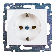 Механизм розетки 1-м СП Valena 2К+З с заземл. нем. станд. белый (DIY-упак.) Legrand 694280