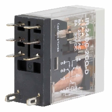 Реле миниатюрное промышленное, 2CO, ком. ток 8А, AgSnO2, напряжение 24V DC, опция: тест-кнопка+светодиод+защитный диод