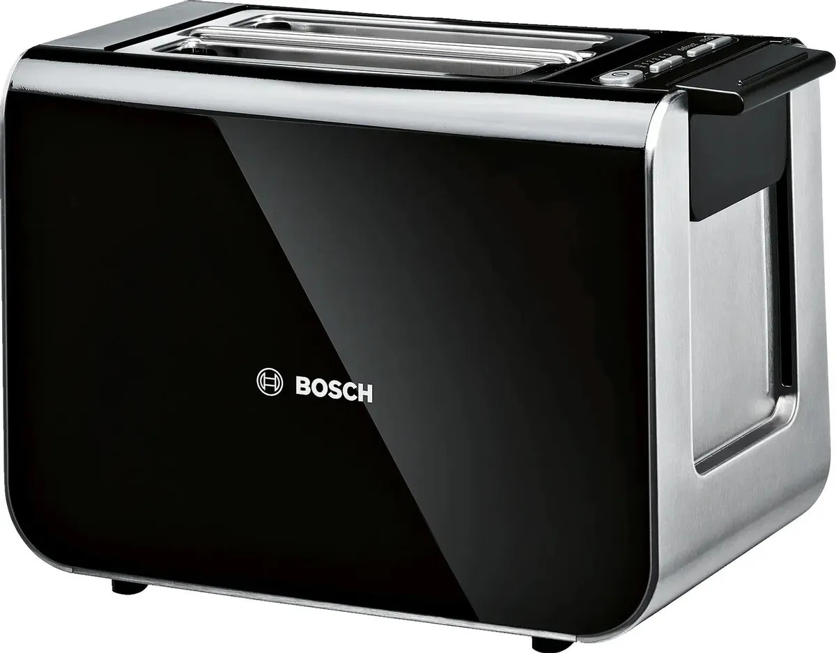 Тостер Bosch TAT8613N черный, 860 Вт, 2 слота