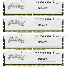Оперативная память Kingston Fury Beast, DDR5, 128Gb (4x32GB), 5200MHz, CL40, DIMM, радиатор, белый