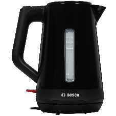 Электрочайник Bosch TWK1M123 черный, 1.7 л, 2400 Вт, скрытый нагревательный элемент