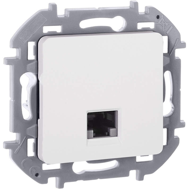 Розетка компьютерная RJ45 категория 6 UTP белый INSPIRIA