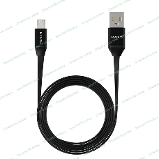 Кабель Maxvi MC-15M black, USB-A - microUSB, 2A ток макс. нагрузки 2А, макс. напряжение 5V; стандарт USB 2.0; плоский кабель, длина 1м, оплетка TPE, металлические корпуса разъемов, цвет черный