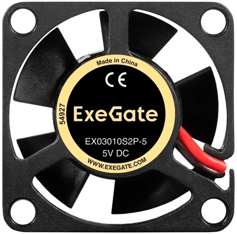 Вентилятор корпусной ExeGate EX03010S2P-5, 30 мм, 9000 об/мин, 25 дБ, 2-pin, без подсветки