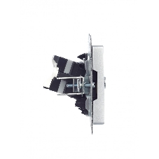 Розетка телевизионная двойная TV+RJ45 IEK Brite РТВ/РК12-БрА (BR-AK20-1-K47) кат.5E алюминий