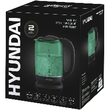 Чайник электрический Hyundai HYK-G2807 1.8л. 2200Вт бирюзовый/черный (корпус: стекло)