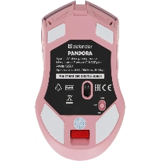 Мышь беспроводная Defender Pandora GM-502 розовый, 3200 dpi, радиоканал, USB, кнопки - 7