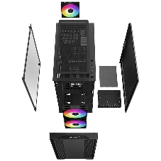Компьютерный корпус DeepCool CC360 ARGb (R-CC360-BKAPM3-G-1) (mATX, без БП, 2xUSB, с окном)