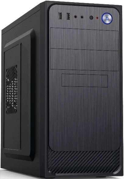Компьютерный корпус с блоком питания Foxline 450Вт. Сase Forza mATX, 450W, 2xUSB 2.0, Black, w/o FAN, 12 см fan PSU, power cord