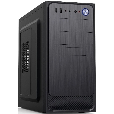 Компьютерный корпус с блоком питания Foxline 450Вт. Сase Forza mATX, 450W, 2xUSB 2.0, Black, w/o FAN, 12 см fan PSU, power cord