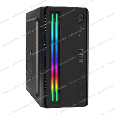 Компьютерный корпус Minitower ExeGate mEVO-7805 (mATX, без БП, 2*USB+1*USB 3.0, аудио, черный, с 2*RGb подсветкой)