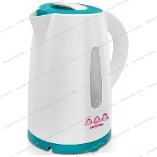 Чайник электрический Мастерица ЕК-1701M белый/бирюзовый