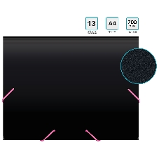 Папка-портфель Бюрократ Black Opal BLPP13 13 отделений, A4, пластик, 0.7мм, черный/ассорти