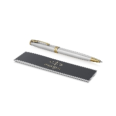 Ручка шариковая Parker Sonnet Core K527 (CW1931507) Stainless Steel GT, M, черные чернила, подарочная коробка