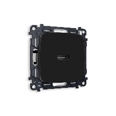Комплект механизма розетки HDMI 2.0 OMEGA Черный матовый 40V/500mA 2.0GHz 5-18Gbit/s QUANT (OP8140, VM222) MO814010