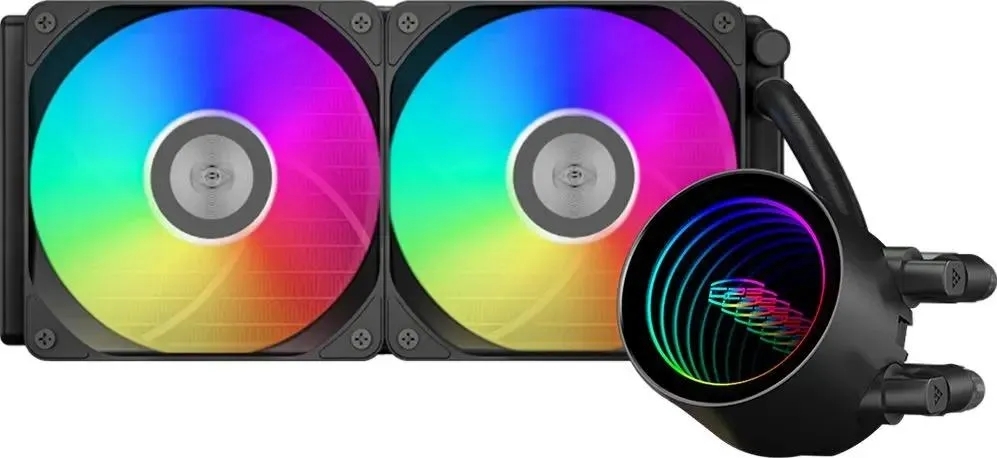 Система жидкостного охлаждения PCCOOLER DA240 V2, 240 мм, 2x120 мм, ARGB, 270 Вт