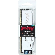 Оперативная память Kingston Fury Beast, DDR5, 16Gb (1x16 GB), 6000 MHz, CL30, радиатор, RGB, белый
