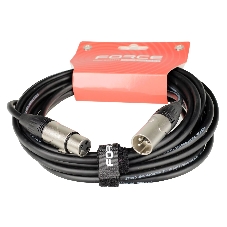 Кабель микрофонный FORCE FMC-05/6XLR (M) - XLR (F), высококачественный балансный, малошумящий с проводниками из безкислородной меди OFC, диаметр 6 мм, профессиональные металлические разъемы, длина 3 м, цвет черный