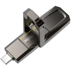 Флешка USB Netac US5 (NT03US5C-128G-32TA), 128Gb, USB 3.2/TypeC, 550/500, черный